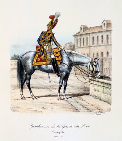 Gendarmi della Guardia del Re, Trombettiere, 1814-15 da Eugene Titeux