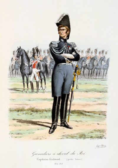 Grenadiers à Cheval du Roi, Capitaine-Lieutenant 1814-15 da Eugene Titeux