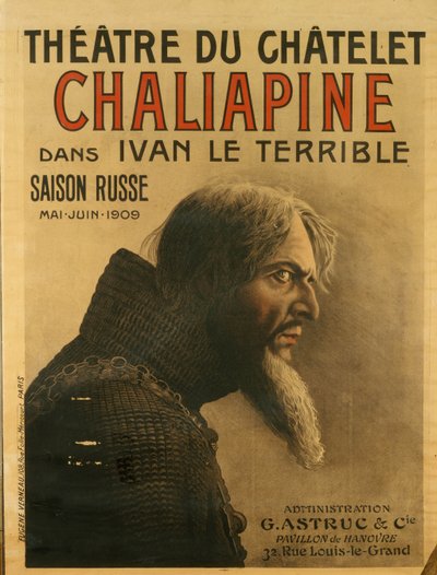 Poster per la Saison Russe al Théâtre du Châtelet da Eugene Verneau