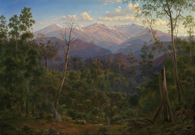 Il monte Kosciusko, visto dal confine vittoriano (Mount Hope Ranges) da Eugene von Guérard