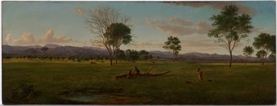 Vista delle Alpi di Gippsland, da Bushy Park sul fiume Avon da Eugene von Guérard