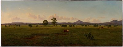 Vista delle Alpi di Gippsland, da Bushy Park sul fiume Avon da Eugene von Guérard