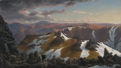Vista nord-est dalla cima settentrionale del Monte Kosciusko, 1863 da Eugene von Guérard