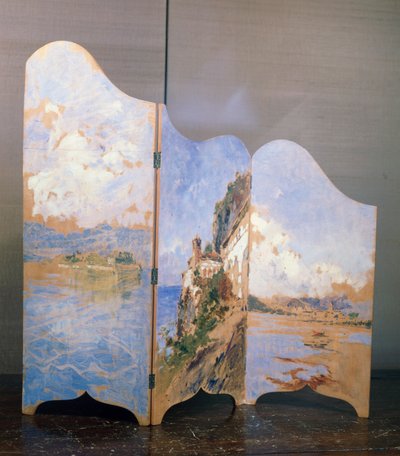 Tre vedute del Lago Maggiore: Isola Bella, Santa Caterina del Sasso, Isola dei Pescatori da Eugenio Gignous
