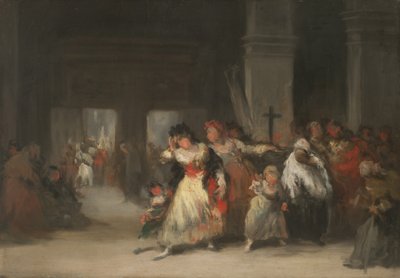 Dentro la chiesa, c.1860-66 da Eugenio Lucas Velázquez