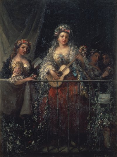 Signore su un balcone, 1862 da Eugenio Lucas Velázquez