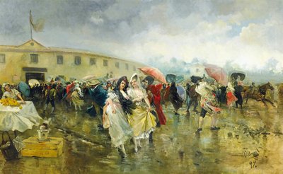 Fuori dalla Plaza de Toros, Madrid, 1897 da Eugenio Lucas Villamil