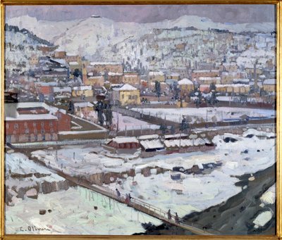 Veduta di Genova sotto la neve da Eugenio Olivari