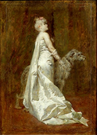 Vestito bianco e cane da Eugenio Scomparini