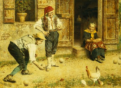 Una Partita di Bocce da Eugenio Zampighi