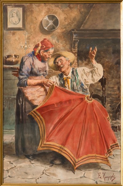 Interno con due persone da Eugenio Zampighi