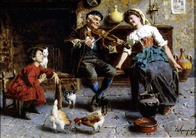 Vecchio che suona il violino da Eugenio Zampighi
