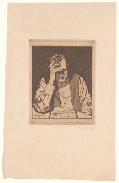 Uomo che legge da Eugène Bejot (signed by artist)