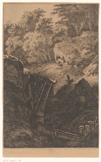 Paesaggio con sistema di irrigazione in legno da Eugène Bléry (possibly)