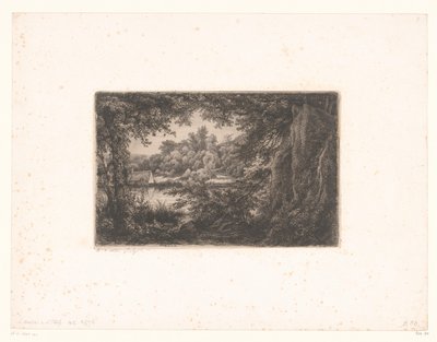Vista su un lago dal bordo della foresta da Eugène Bléry (signed by artist)