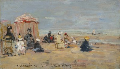 Sulla spiaggia da Eugene Louis Boudin