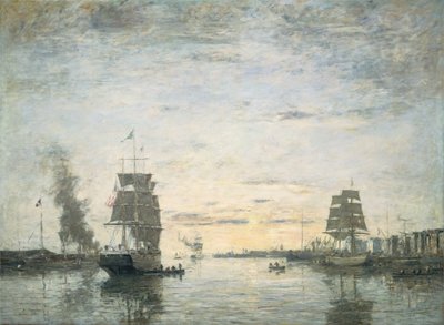 Ingresso al porto, Le Havre da Eugène Boudin