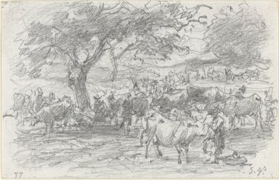 Pastore e bestiame da Eugène Boudin