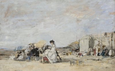 Signora in bianco sulla spiaggia di Trouville da Eugene Louis Boudin