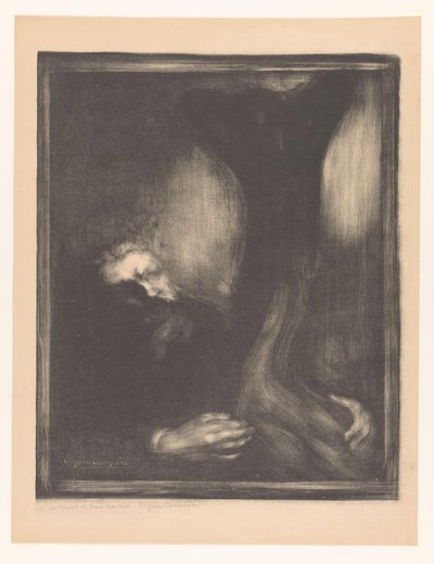 Ritratto di Rodin con una scultura da Eugène Carrière