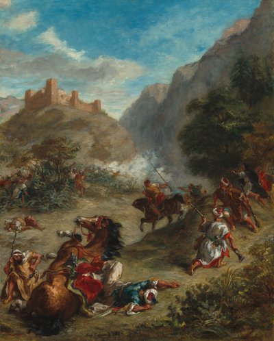 Arabi che scaramucciano nelle montagne da Eugène Delacroix