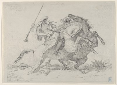 Collisione di Cavalieri Mori, 1834 da Eugène Delacroix