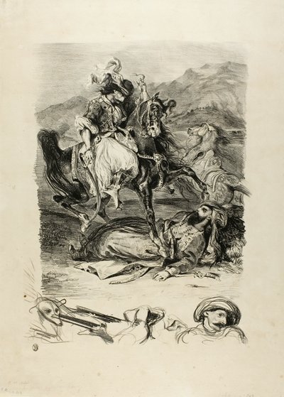 Combattimento tra Giaour e il Pascià da Eugène Delacroix
