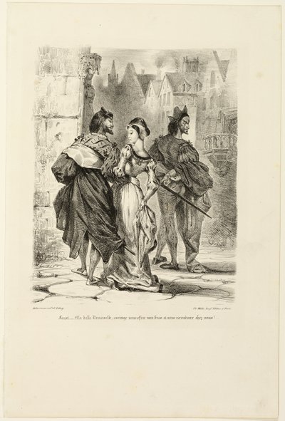 Faust che cerca di sedurre Margherita, da Faust da Eugène Delacroix