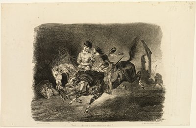 Faust e Mefistofele al galoppo nella notte del sabba delle streghe da Eugène Delacroix