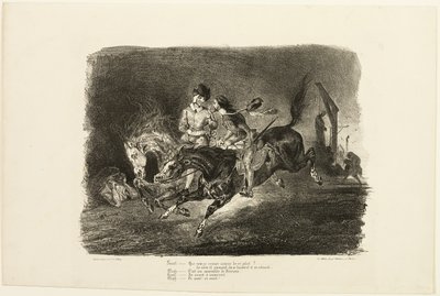 Faust e Mefistofele al galoppo nella notte del sabba delle streghe, da Faust da Eugène Delacroix
