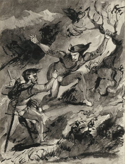 Faust e Mefistofele sul Blocksberg da Ferdinand Victor Eugene Delacroix