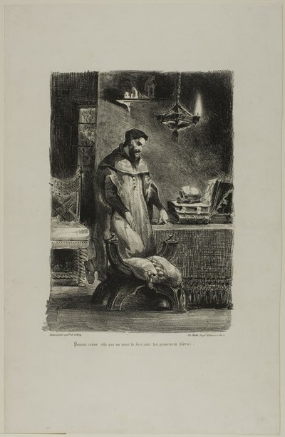 Faust nel Suo Studio, da Faust da Eugène Delacroix