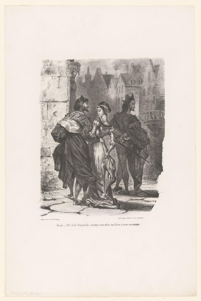 Faust cerca di sedurre Margherita da Eugène Delacroix