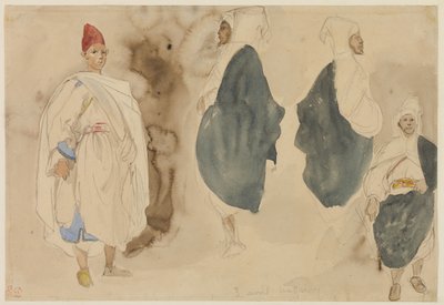 Quattro schizzi di uomini arabi da Eugène Delacroix