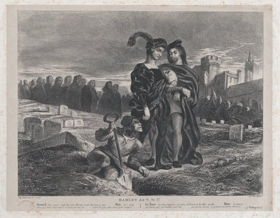 Amleto contempla il teschio di Yorick da Eugène Delacroix
