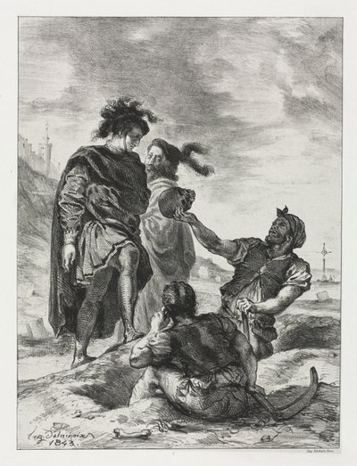 Amleto: Amleto e Orazio con i becchini da Eugène Delacroix