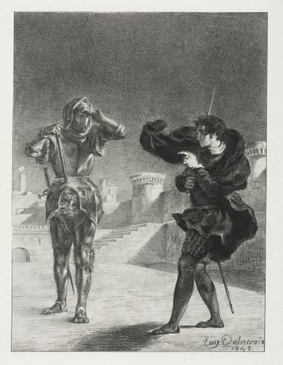 Amleto: Il fantasma sulla terrazza da Eugène Delacroix