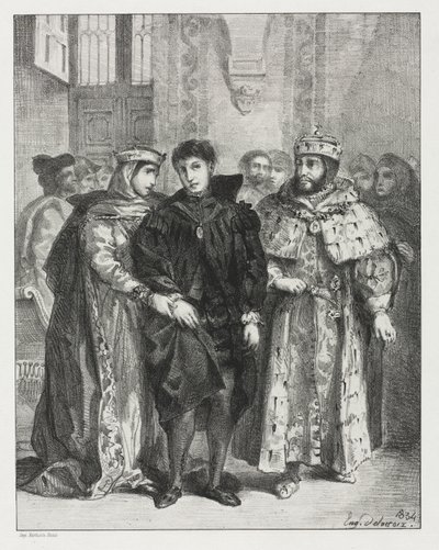 Amleto: La regina cerca di consolare Amleto da Eugène Delacroix