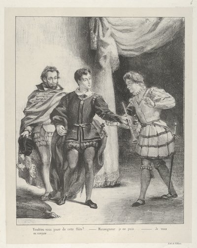 Amleto e Guildenstern, 1834-43 da Eugène Delacroix