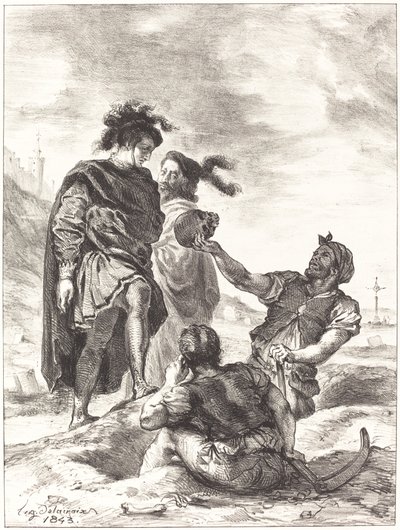 Amleto e Orazio davanti ai becchini (Atto V, Scena I) da Eugène Delacroix