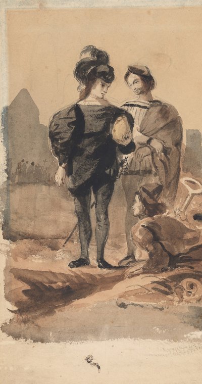 Amleto e Orazio nel cimitero, 1827-28 da Eugène Delacroix