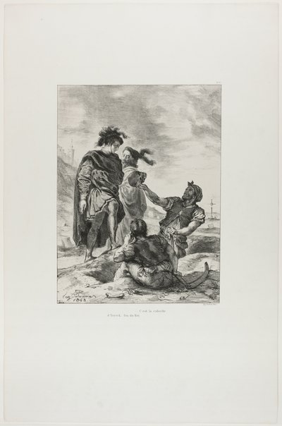 Amleto e Orazio con i becchini, tavola 14 da Amleto da Eugène Delacroix