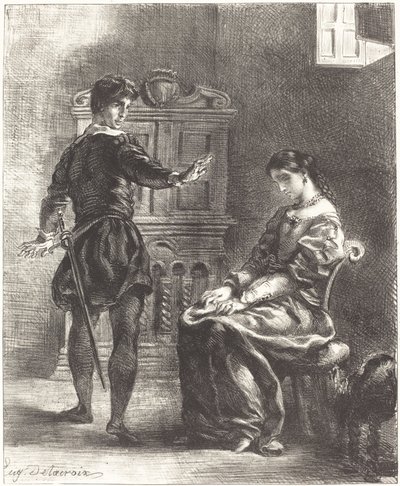 Amleto e Ofelia (Atto III, Scena I) da Eugène Delacroix