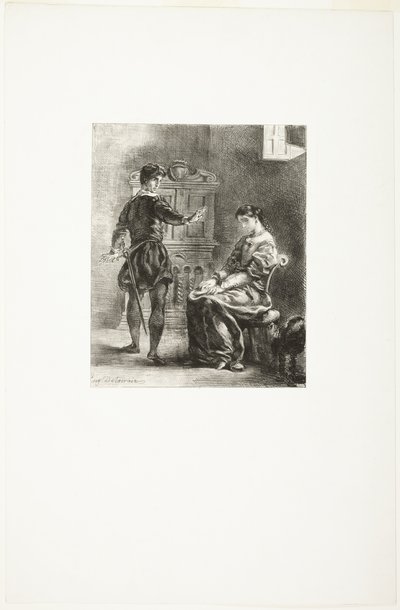 Amleto e Ofelia da Eugène Delacroix