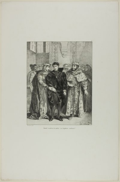 Amleto e la regina, piatto 1 da Amleto da Eugène Delacroix