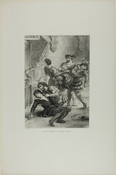 La morte di Amleto, tavola 16 da Amleto da Eugène Delacroix