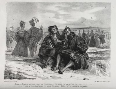 Illustrazioni per Faust: Faust e Wagner da Eugène Delacroix