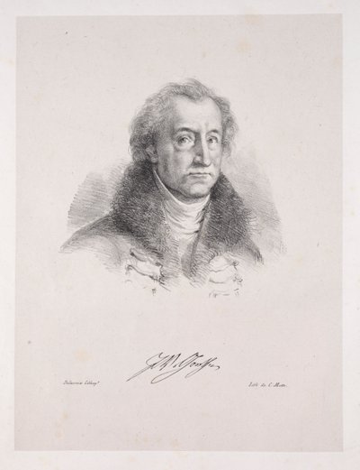 Illustrazioni per Faust: Frontespizio - Ritratto di Johann Wolfgang von Goethe da Eugène Delacroix