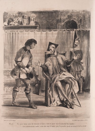 Illustrazioni per Faust: Mefistofele riceve lo scolaro da Eugène Delacroix