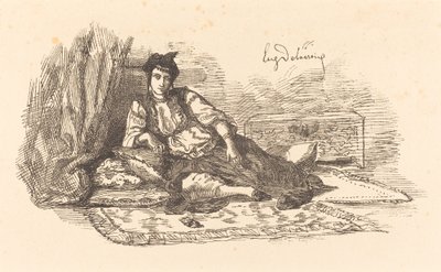 Donna ebrea di Algeri e una strada ad Algeri da Eugène Delacroix